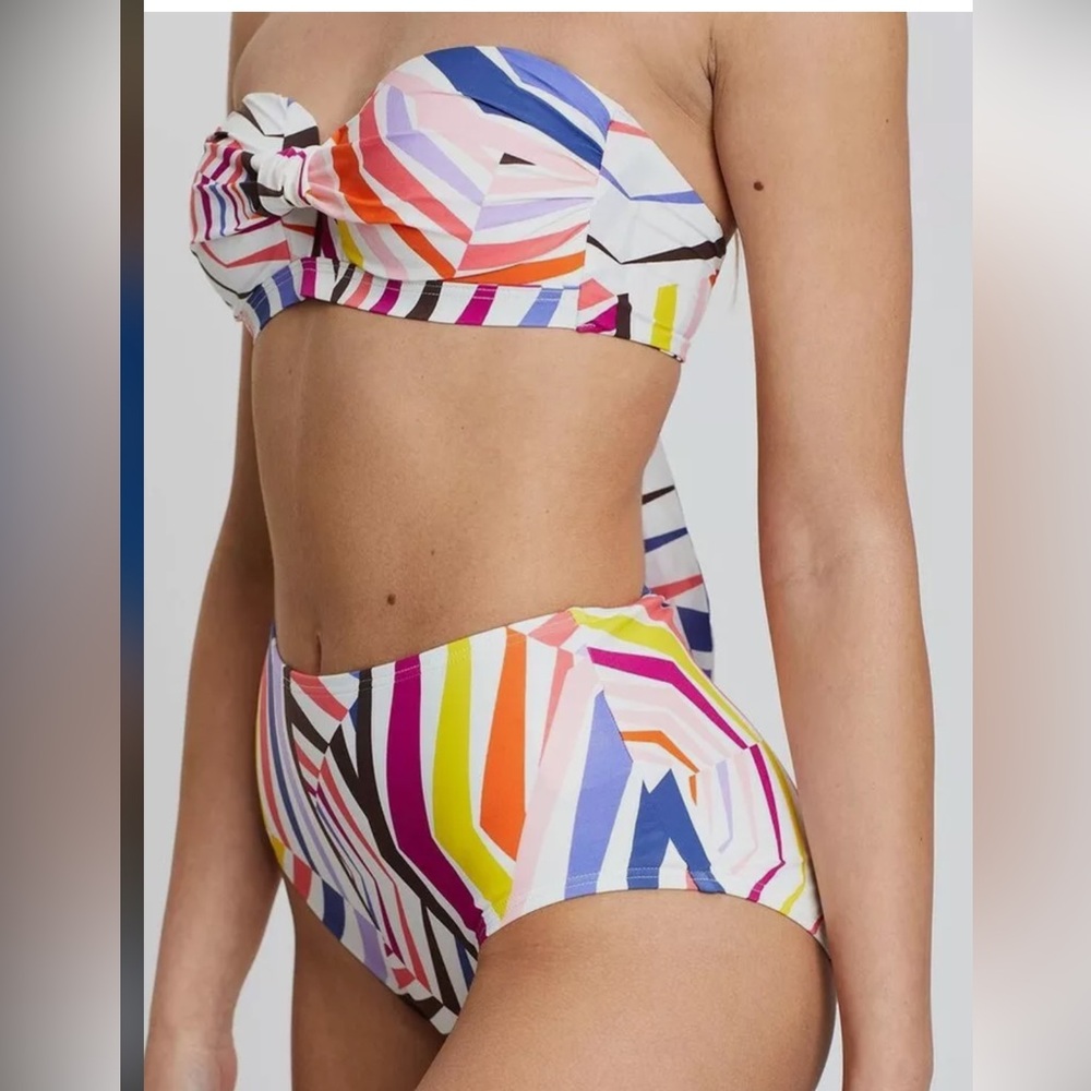 Kate Spade New York Bikini swimsuit Geobrella multi color Abstract 2 Piece Small - Picture 1 of 12